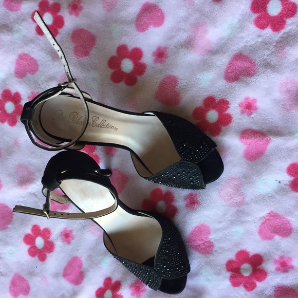 Woman elegant strapped high heel Black shoes 7.5 - Picture 6 of 8